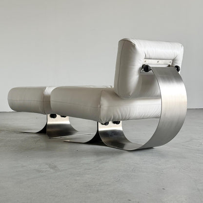 Vintage Lounge Chair Alta von Oscar Niemeyer für Mobilier International, Weißes Leder