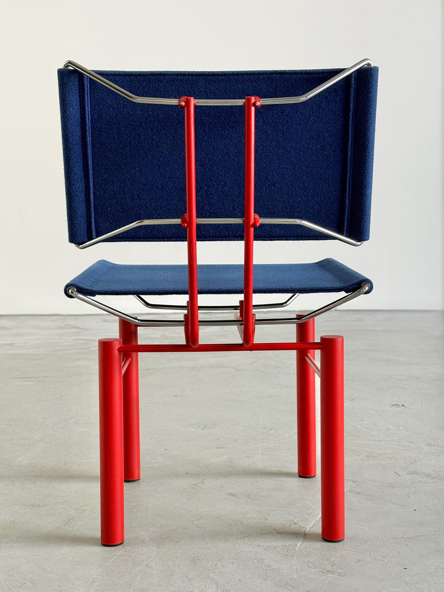 Vintage Stuhl '8600' von Hans Ulrich Bitsch für Kusch+Co Rot Chrom Dunkelblau