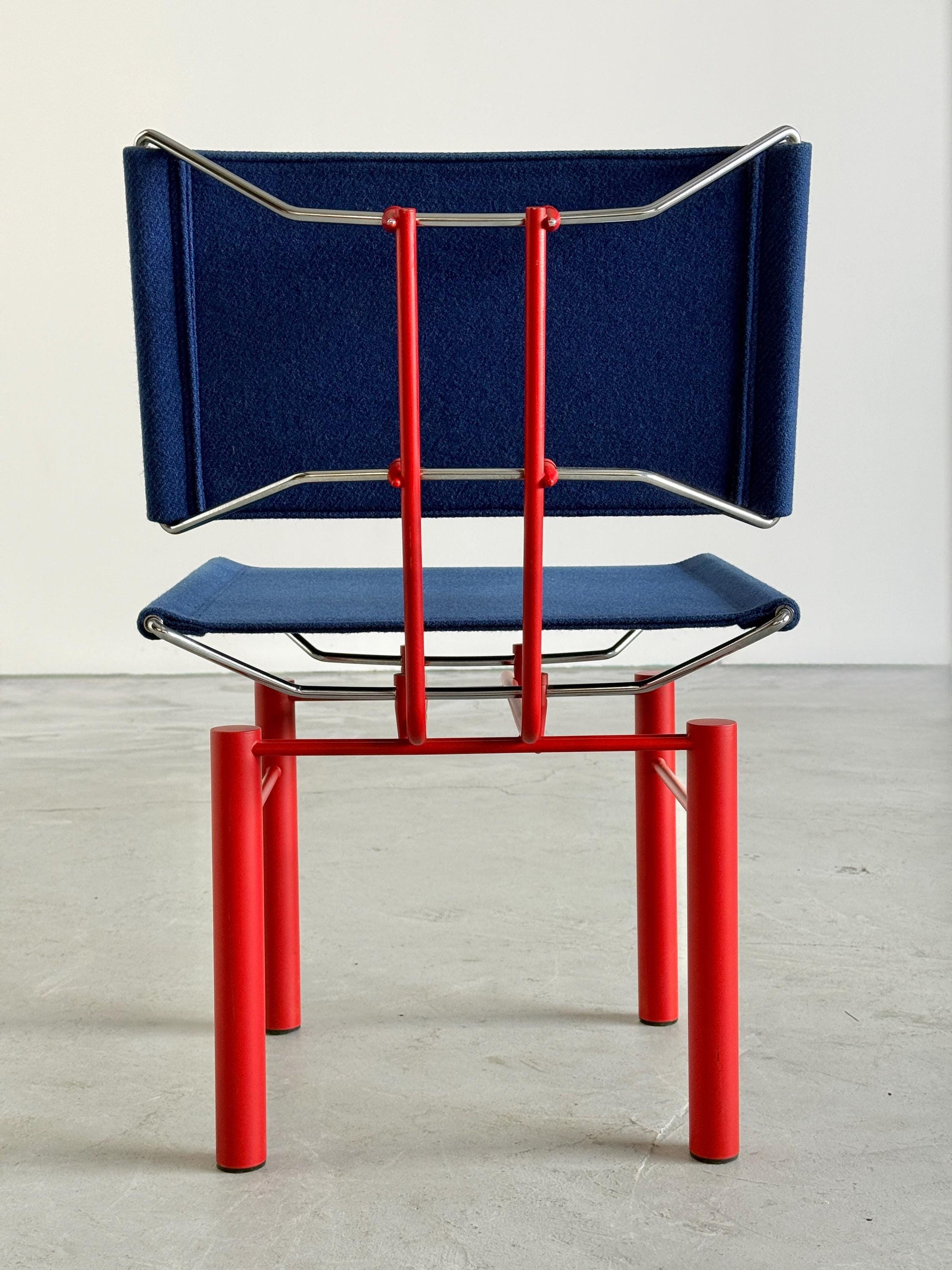 Vintage Stuhl '8600' von Hans Ulrich Bitsch für Kusch+Co Rot Chrom Dunkelblau