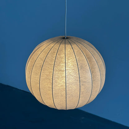 Vintage Pendelleuchte im Stil von Achille Castiglioni cremeweiß warmweiß Harz