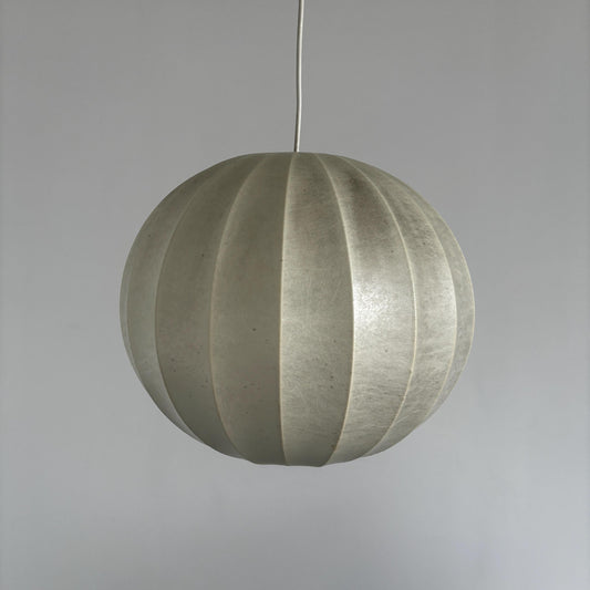 Vintage Pendelleuchte im Stil von Achille Castiglioni cremeweiß warmweiß Harz