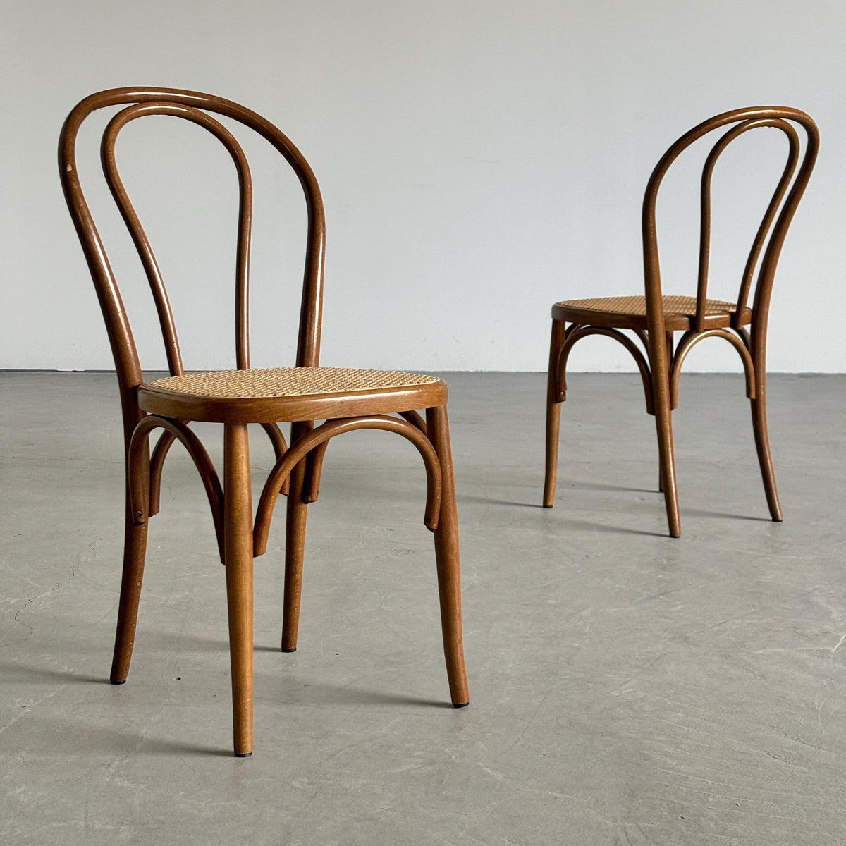 Vintage Set von 2 Stuhl No. 14 von Thonet für Thonet, Wiener Geflecht, naturholzton, Cane