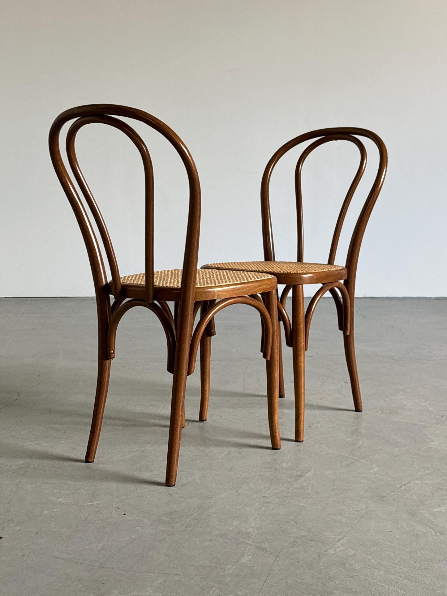Vintage Set von 2 Stuhl No. 14 von Thonet für Thonet, Wiener Geflecht, naturholzton, Cane