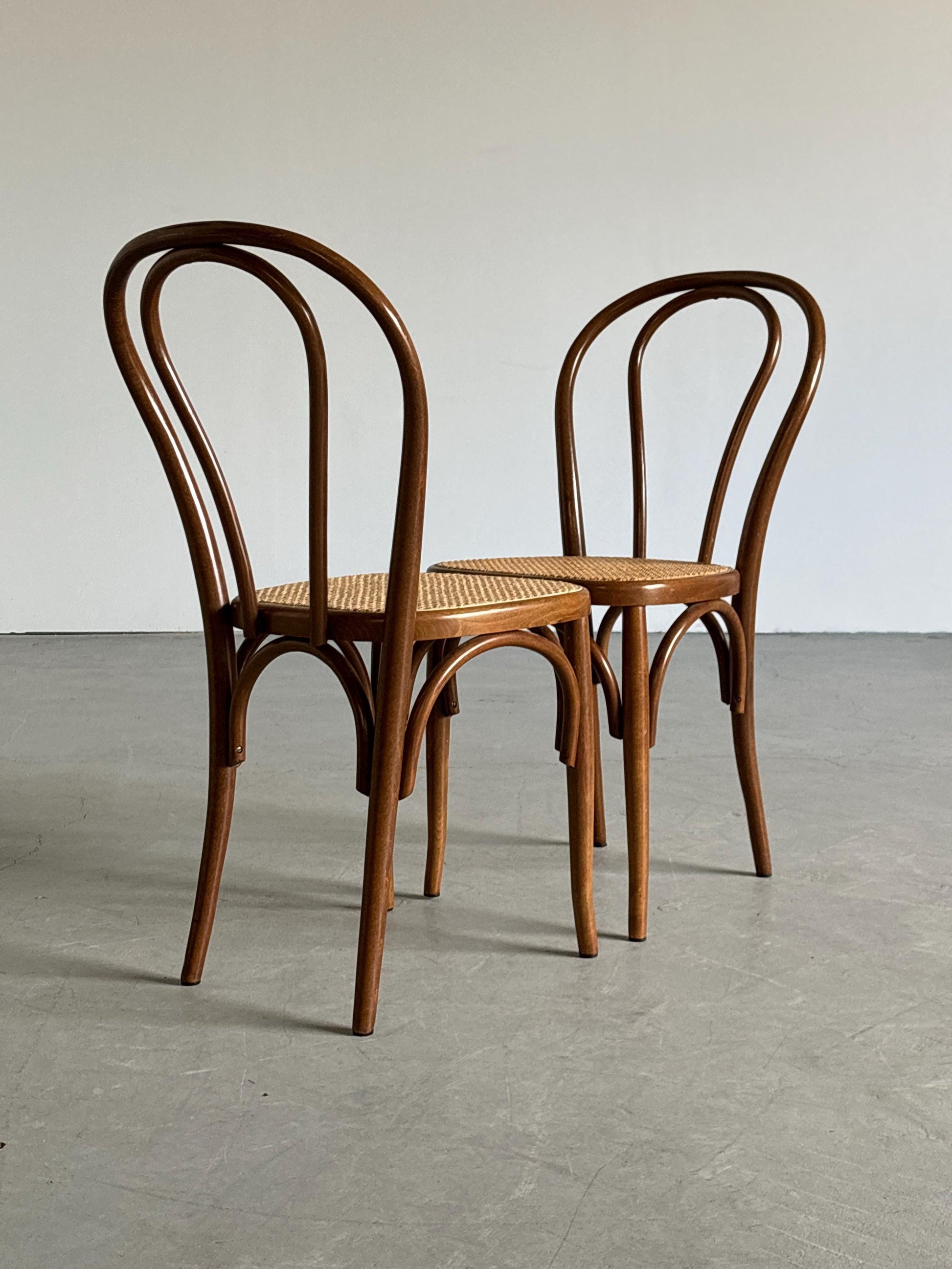 Vintage Set von 2 Stuhl No. 14 von Thonet für Thonet, Wiener Geflecht, naturholzton, Cane