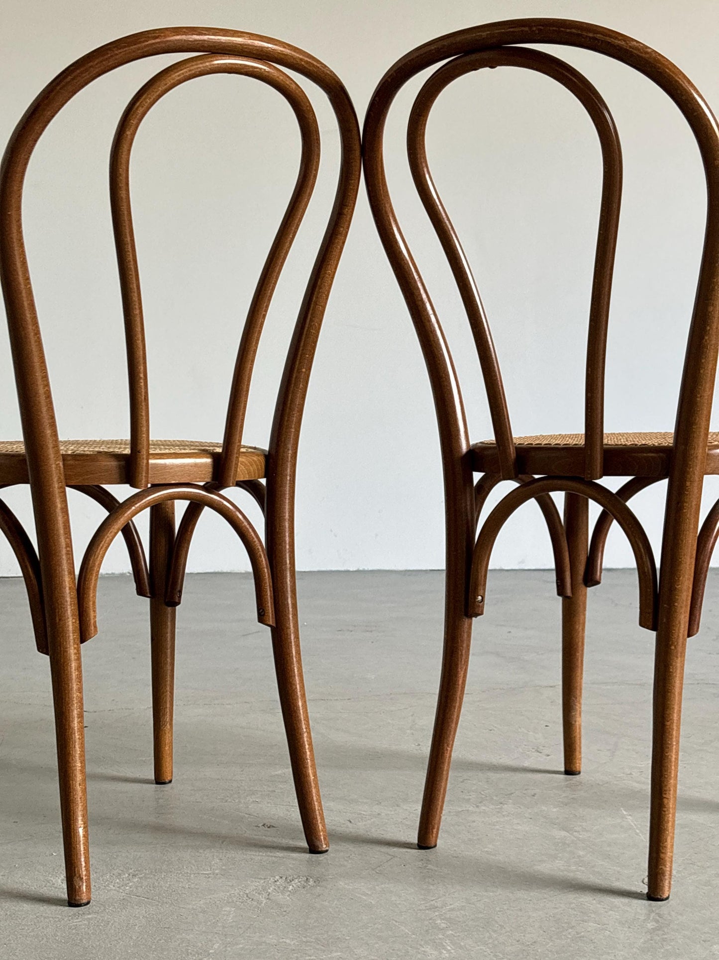 Vintage Set von 2 Stuhl No. 14 von Thonet für Thonet, Wiener Geflecht, naturholzton, Cane