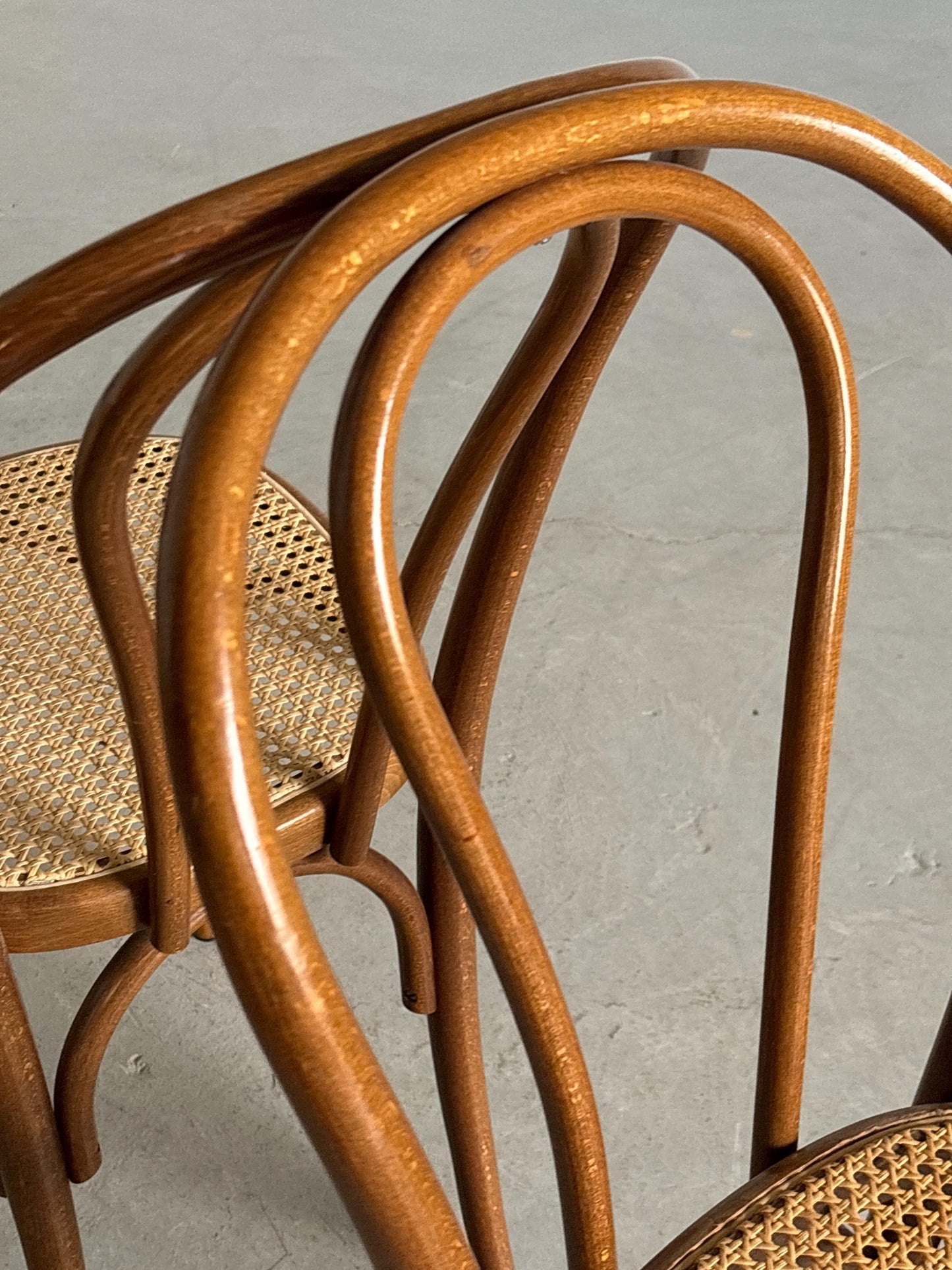 Vintage Set von 2 Stuhl No. 14 von Thonet für Thonet, Wiener Geflecht, naturholzton, Cane