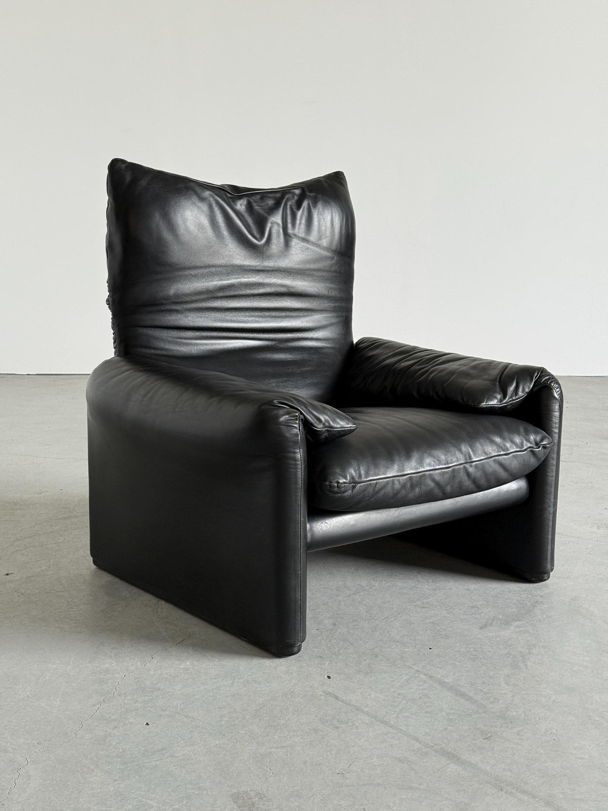 Vintage Sitzset Maralunga von Vico Magistretti für Cassina, schwarz