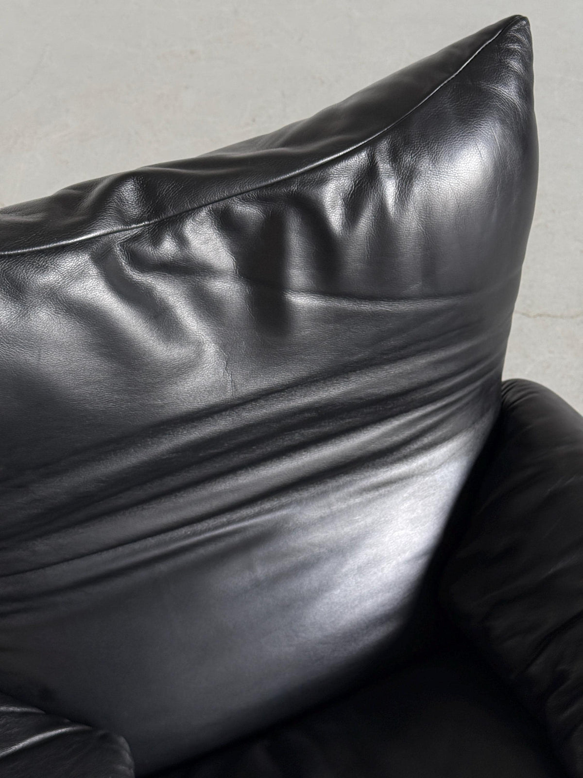 Vintage Sitzset Maralunga von Vico Magistretti für Cassina, schwarz