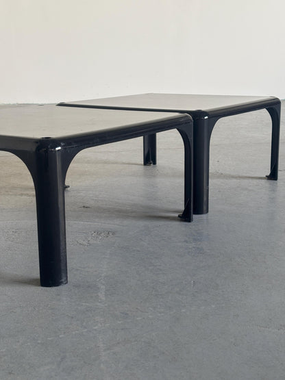 Vintage Set von 2 Beistelltisch Demetrio 45 von Vico Magistretti für Artemide Milano, schwarz