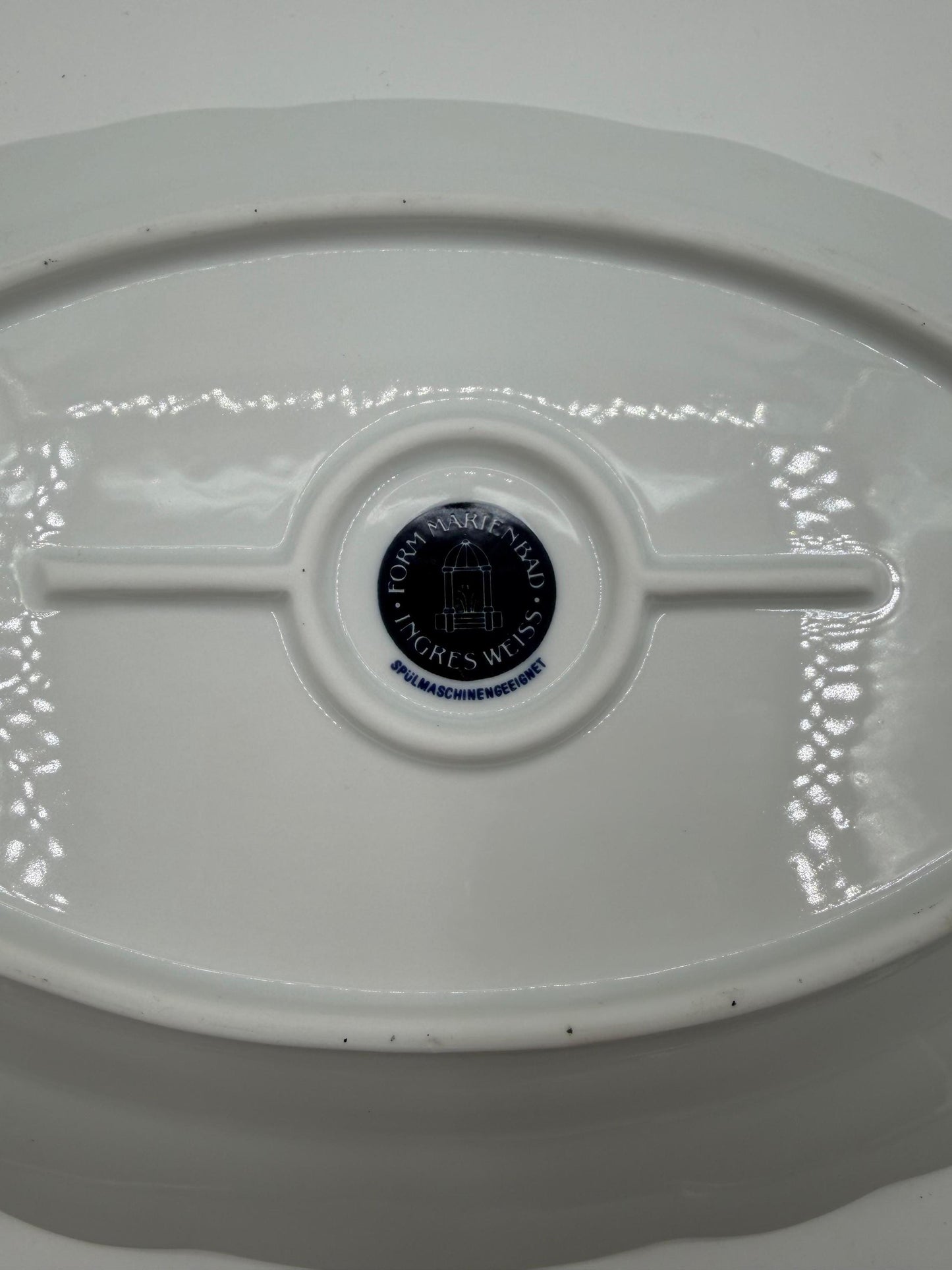 Vintage Servierteller Marienbad Ingres Weiß Zwiebelmuster oval groß blau weiß Porzellan