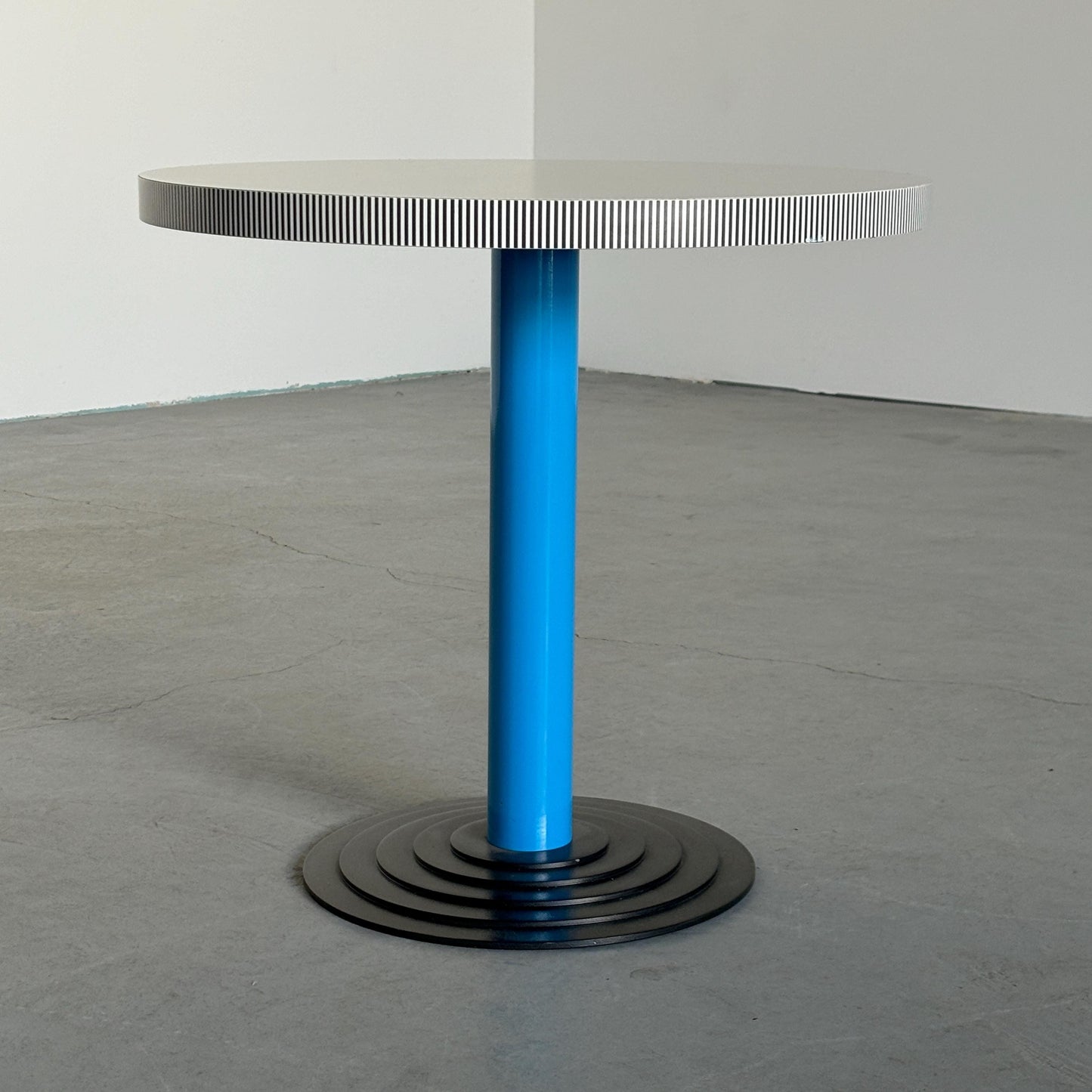 Vintage Tisch Kroma von Antonia Astori für Driade, hellblau schwarz weiß