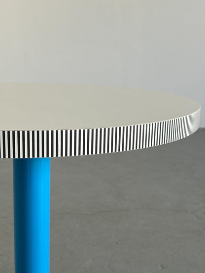 Vintage Tisch Kroma von Antonia Astori für Driade, hellblau schwarz weiß