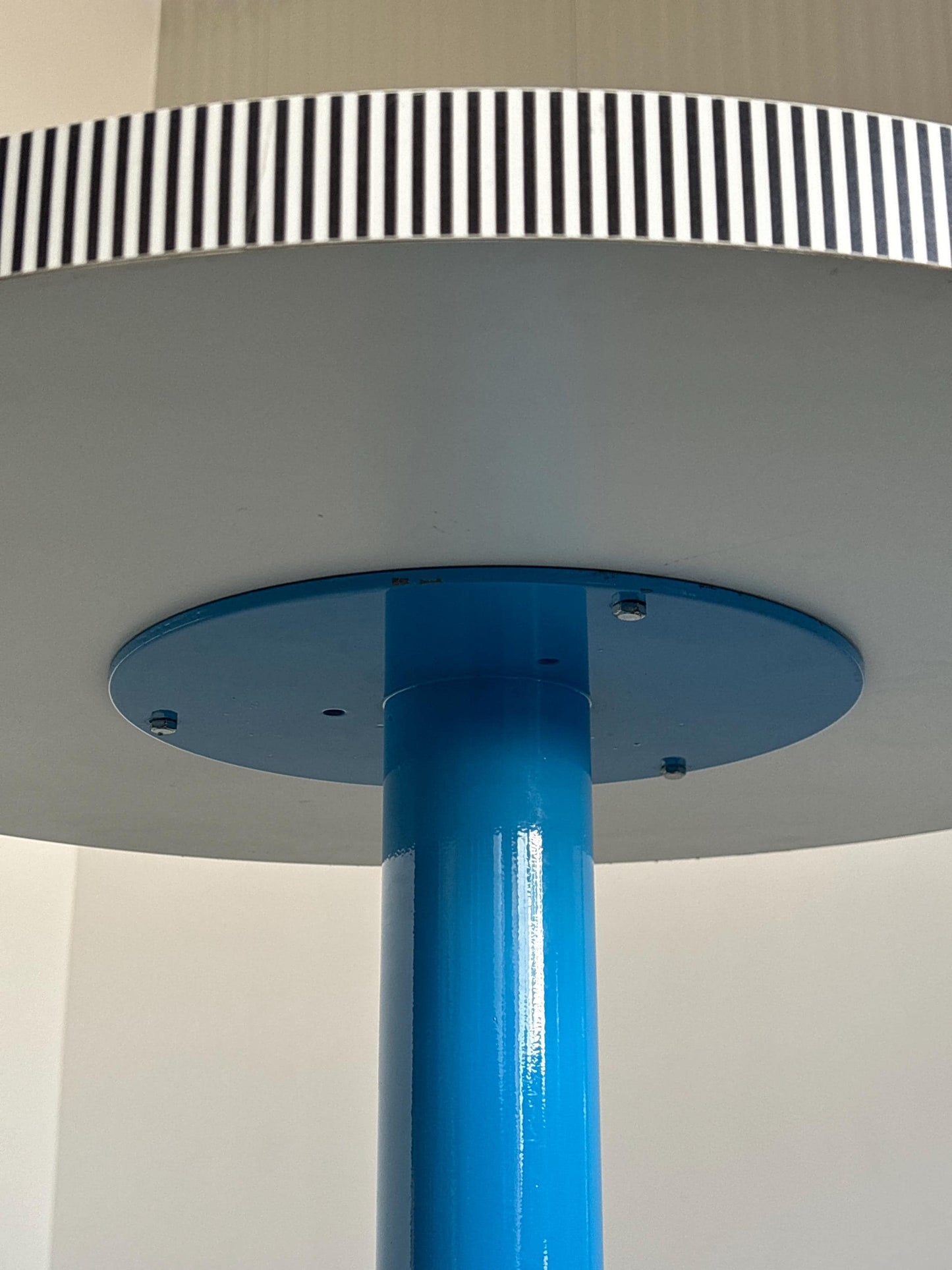 Vintage Tisch Kroma von Antonia Astori für Driade, hellblau schwarz weiß