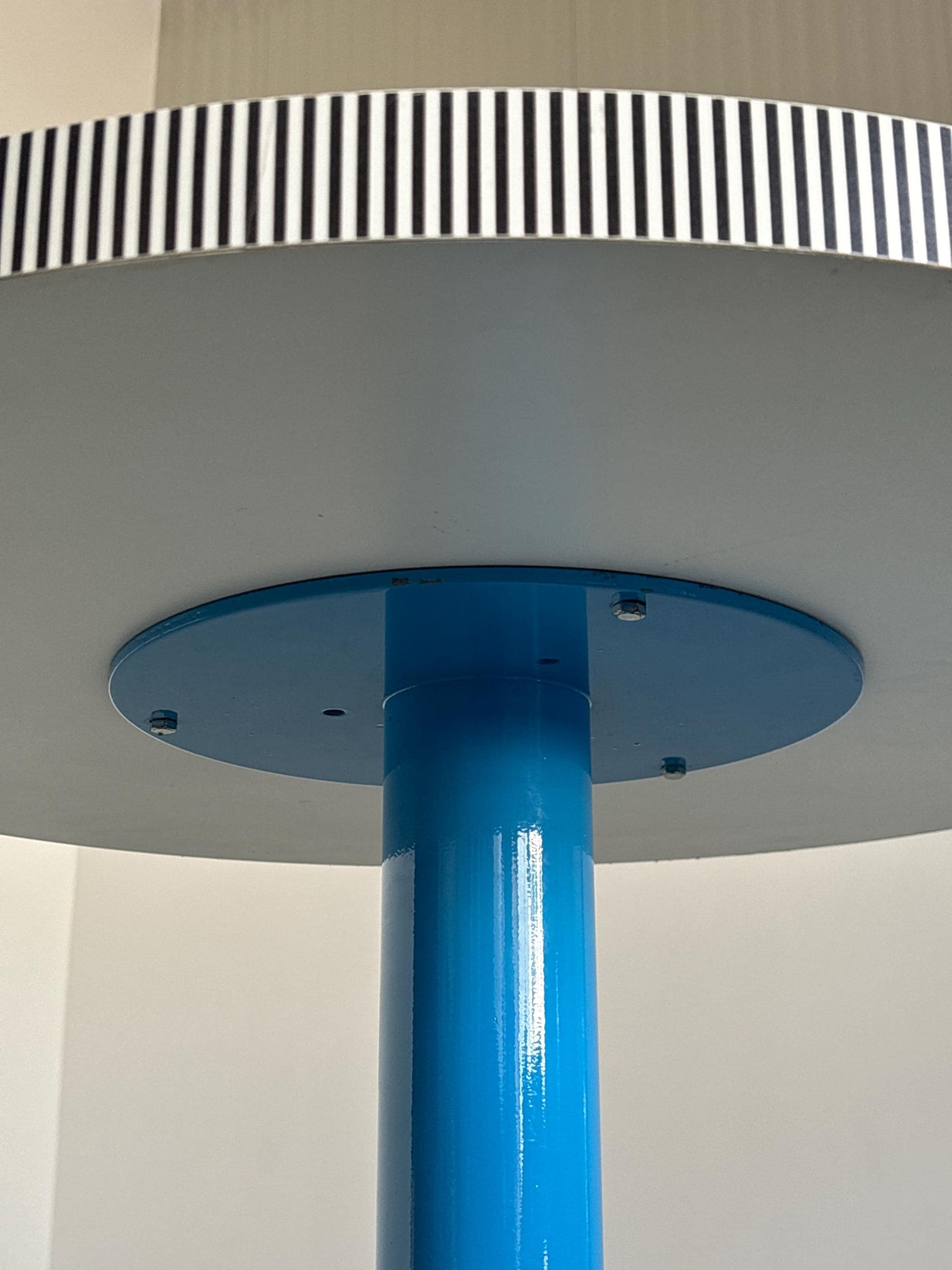 Vintage Tisch Kroma von Antonia Astori für Driade, hellblau schwarz weiß