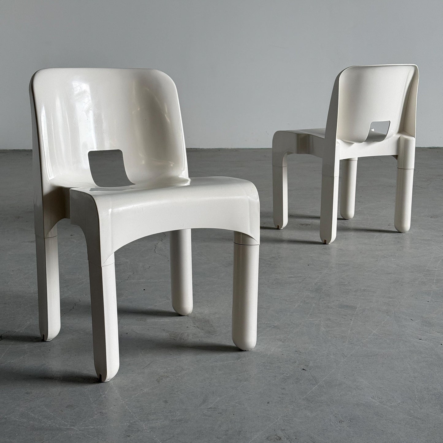 Vintage Stuhl Universale von Joe Colombo für Kartell weiß