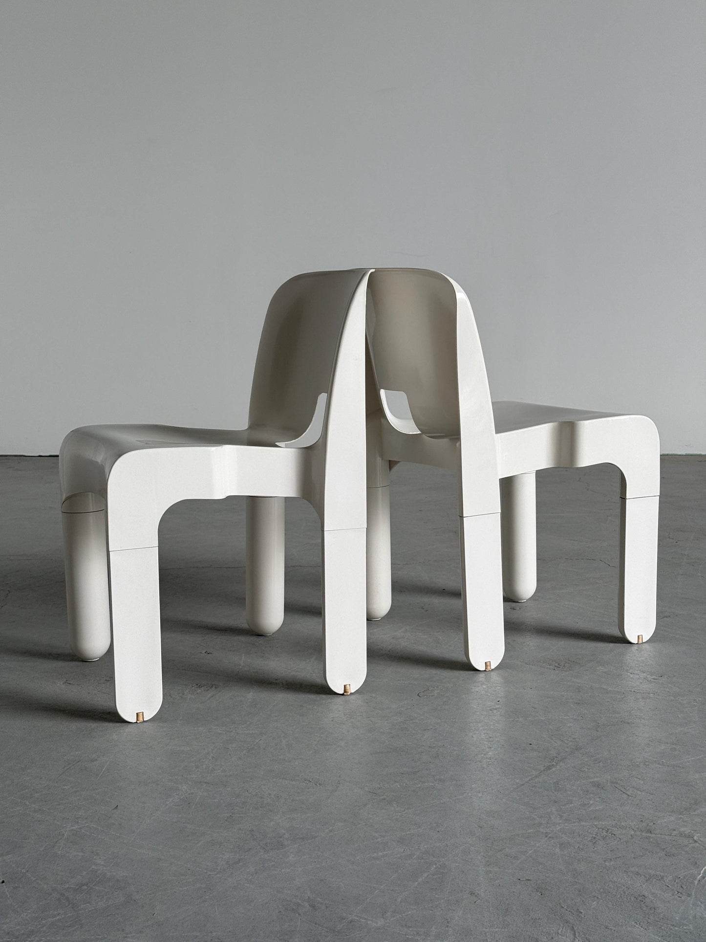 Vintage Stuhl Universale von Joe Colombo für Kartell weiß