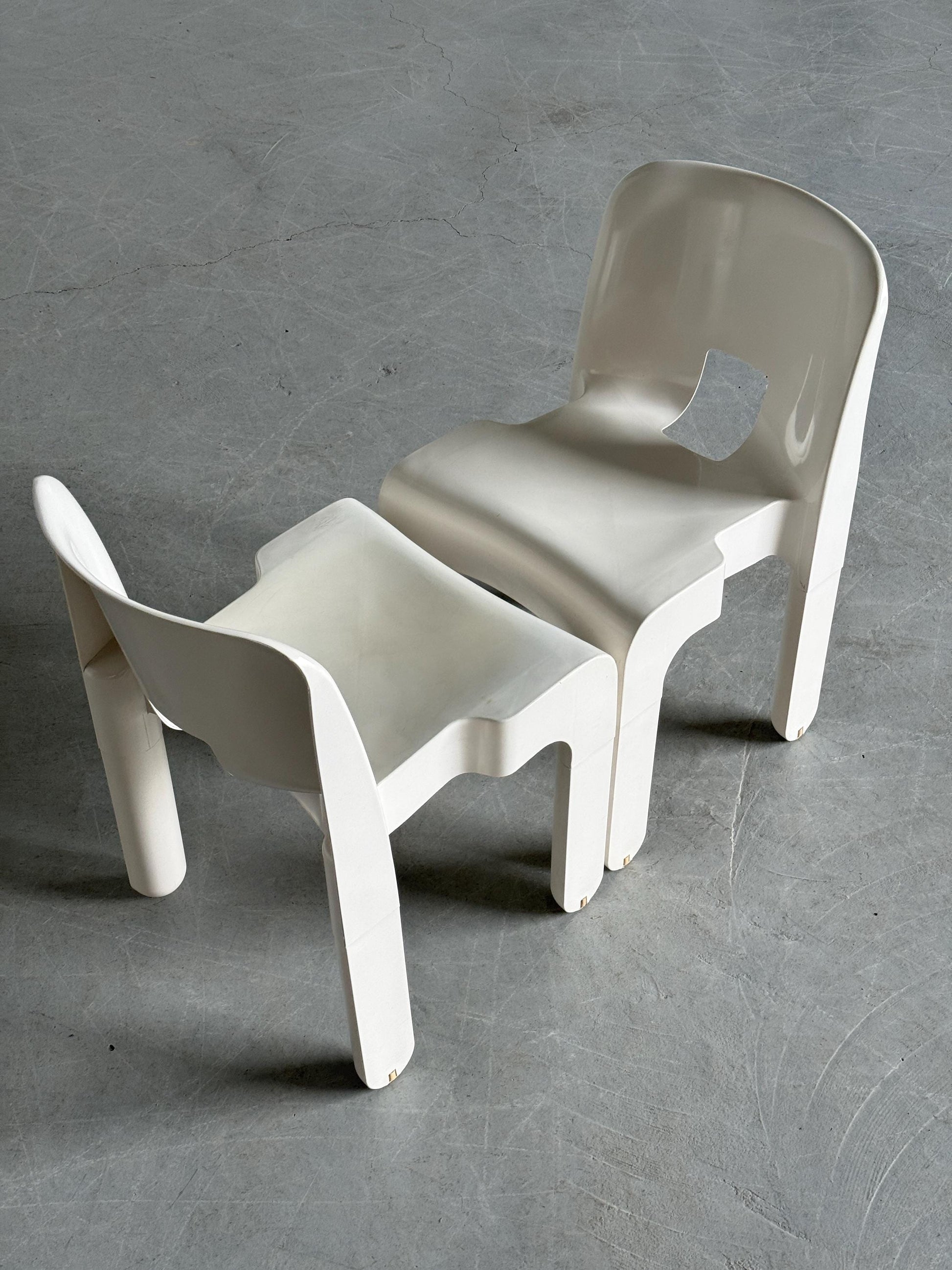 Vintage Stuhl Universale von Joe Colombo für Kartell weiß