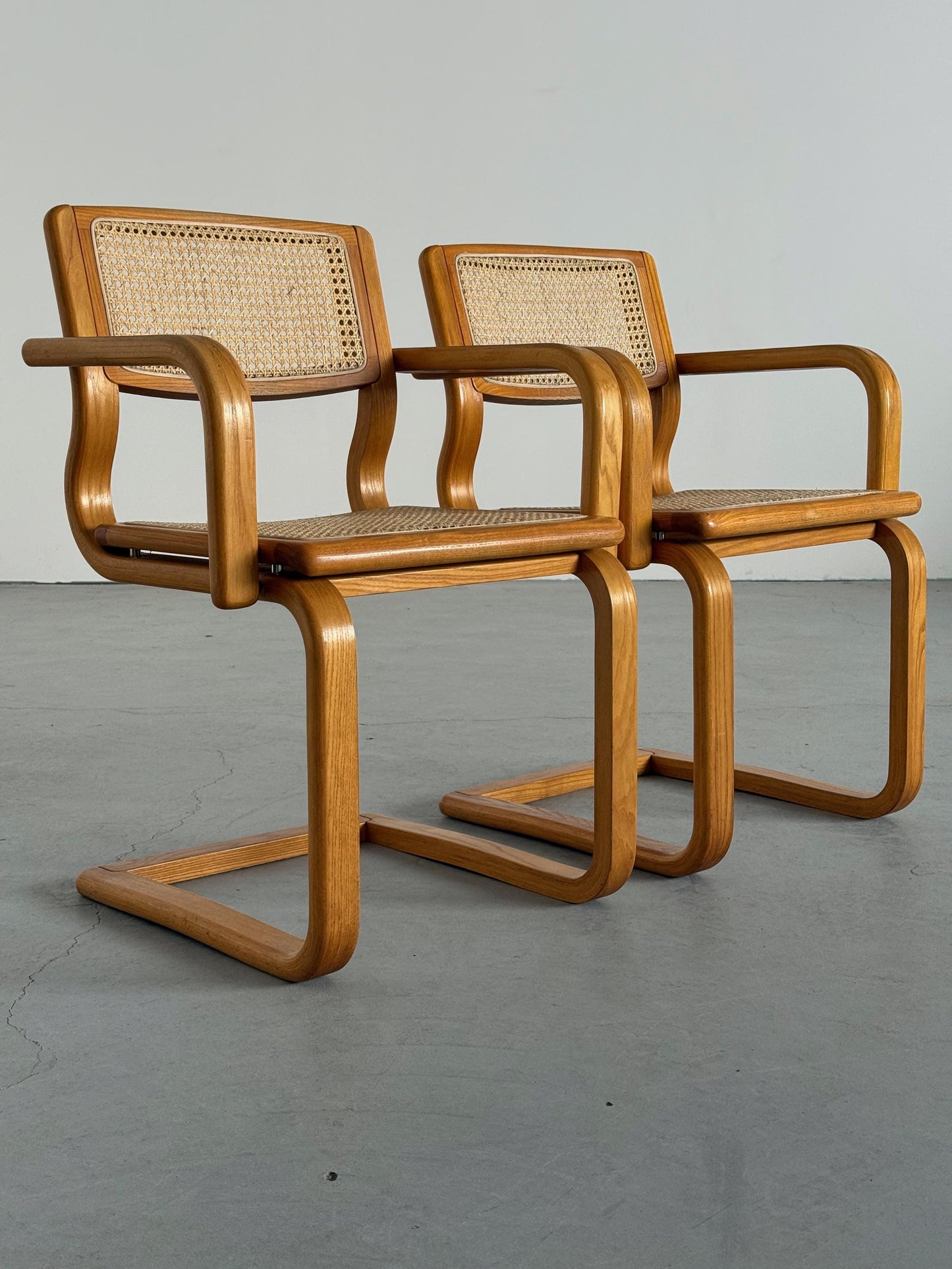 Vintage Armlehnstuhl von Lübke für Lübke Bugholz Wiener Geflecht braun beige