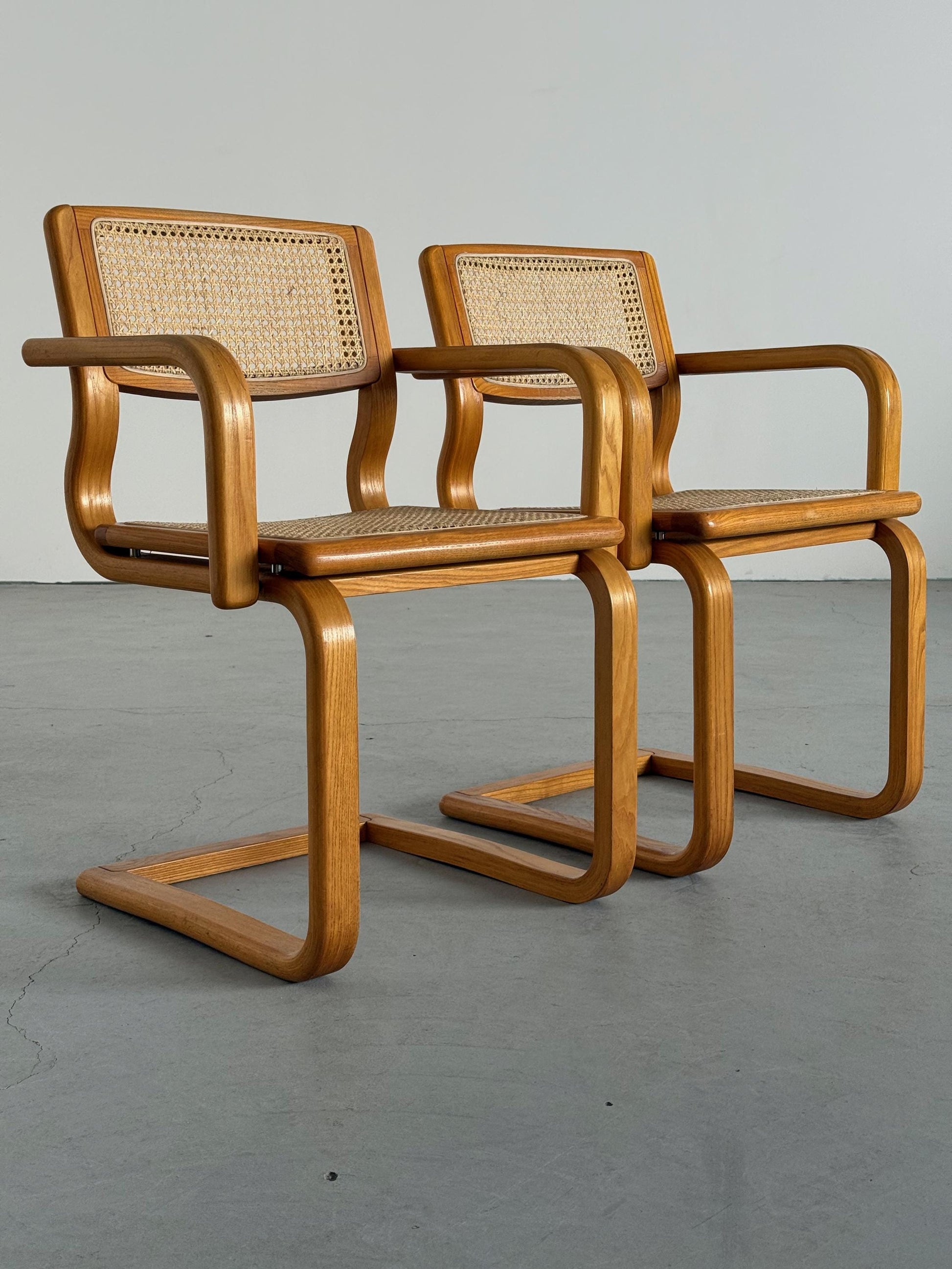 Vintage Armlehnstuhl von Lübke für Lübke Bugholz Wiener Geflecht braun beige