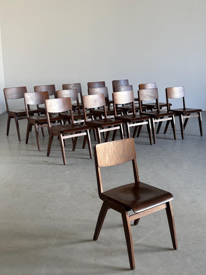 Vintage Bistrostuhl dunkel gebeizt aus Buche und Sperrholz