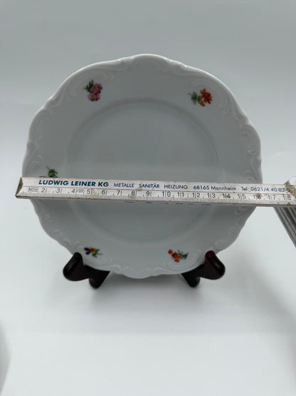 Vintage Mokkatasse von Mitterteich für Bavaria weiß bunt gold Porzellangeschirr