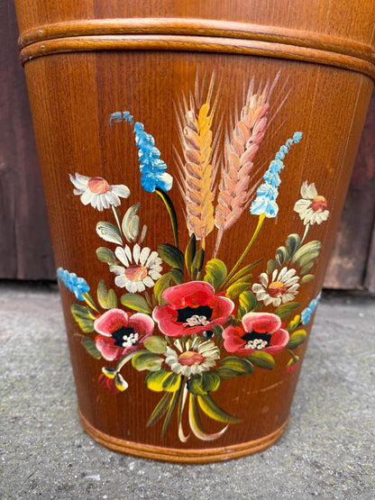 Vintage Schirmständer Keramik handbemalt floral mehrfarbig
