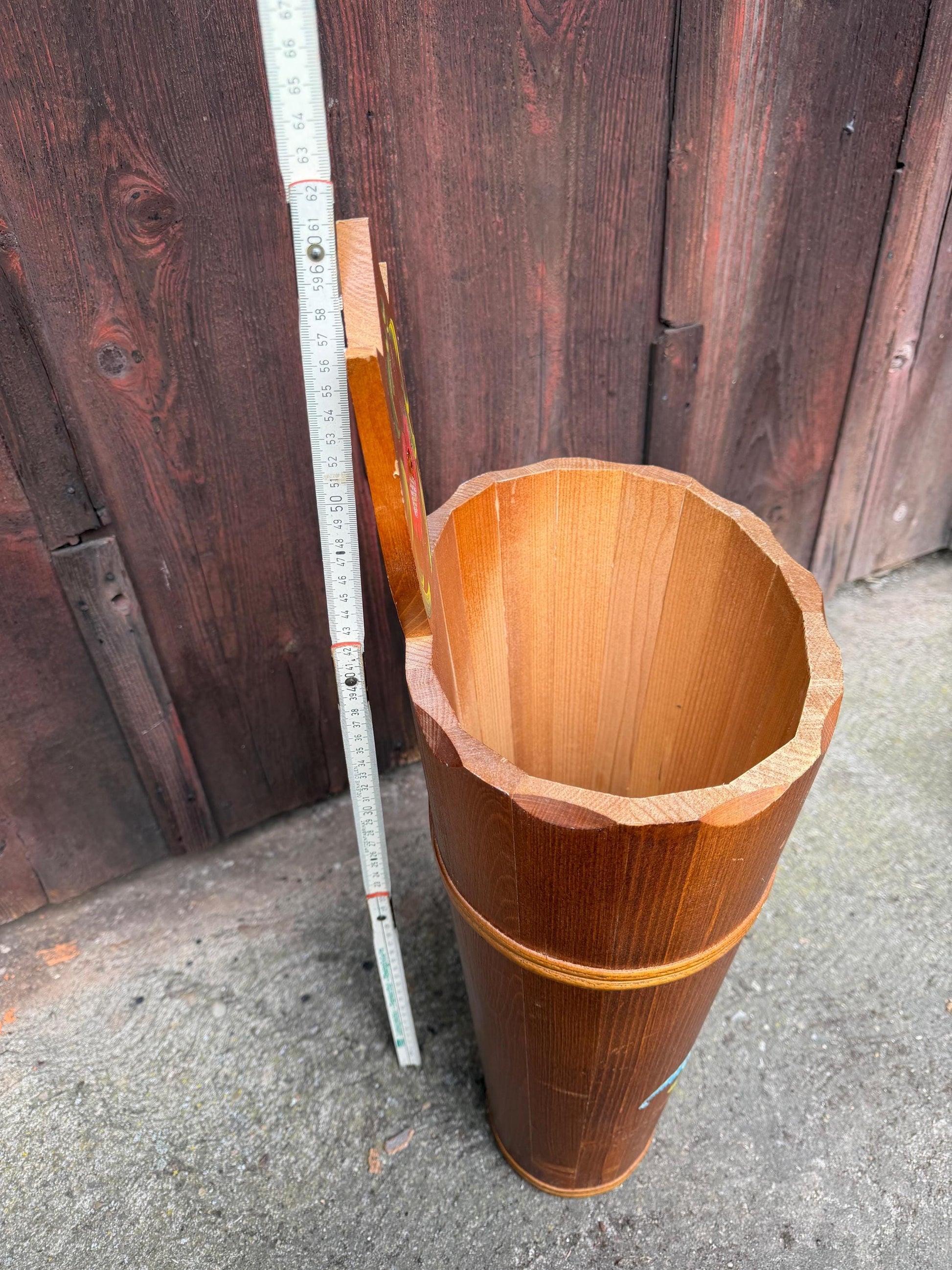 Vintage Schirmständer Keramik handbemalt floral mehrfarbig