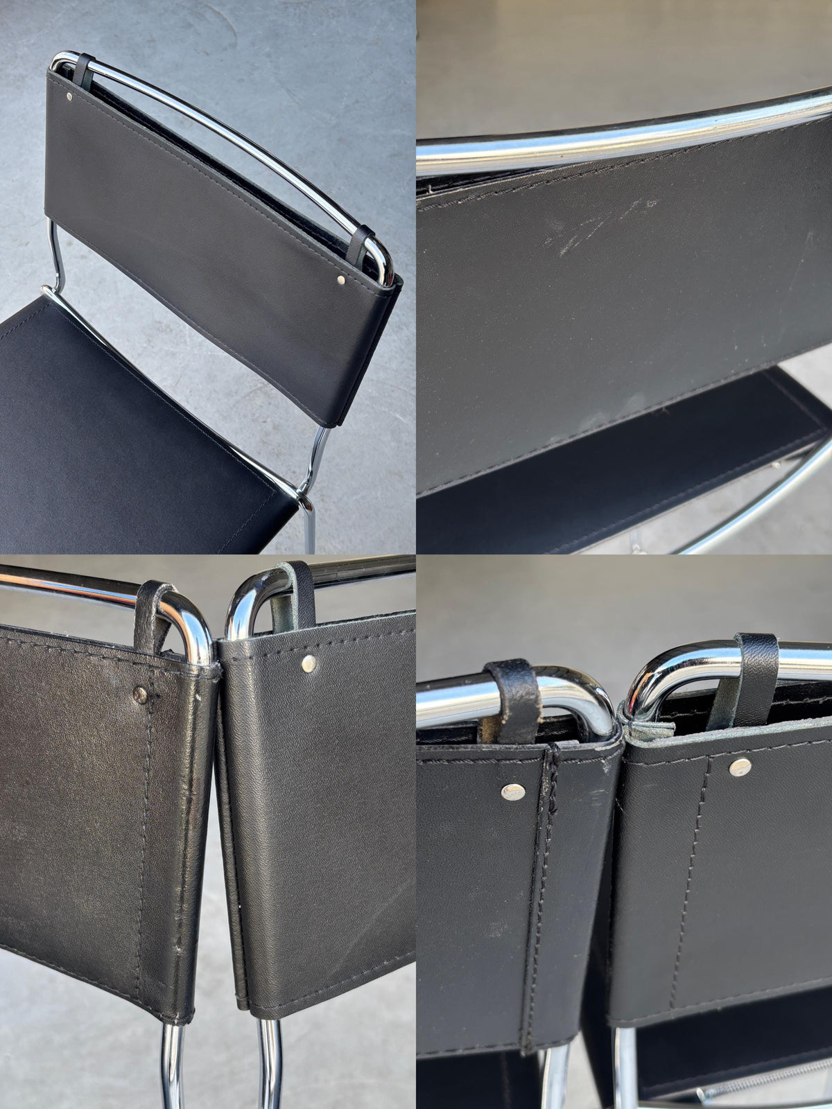 Vintage Set von 2 Barhocker im Stil von Giandomenico Belotti für Alias, Schwarz Chrom