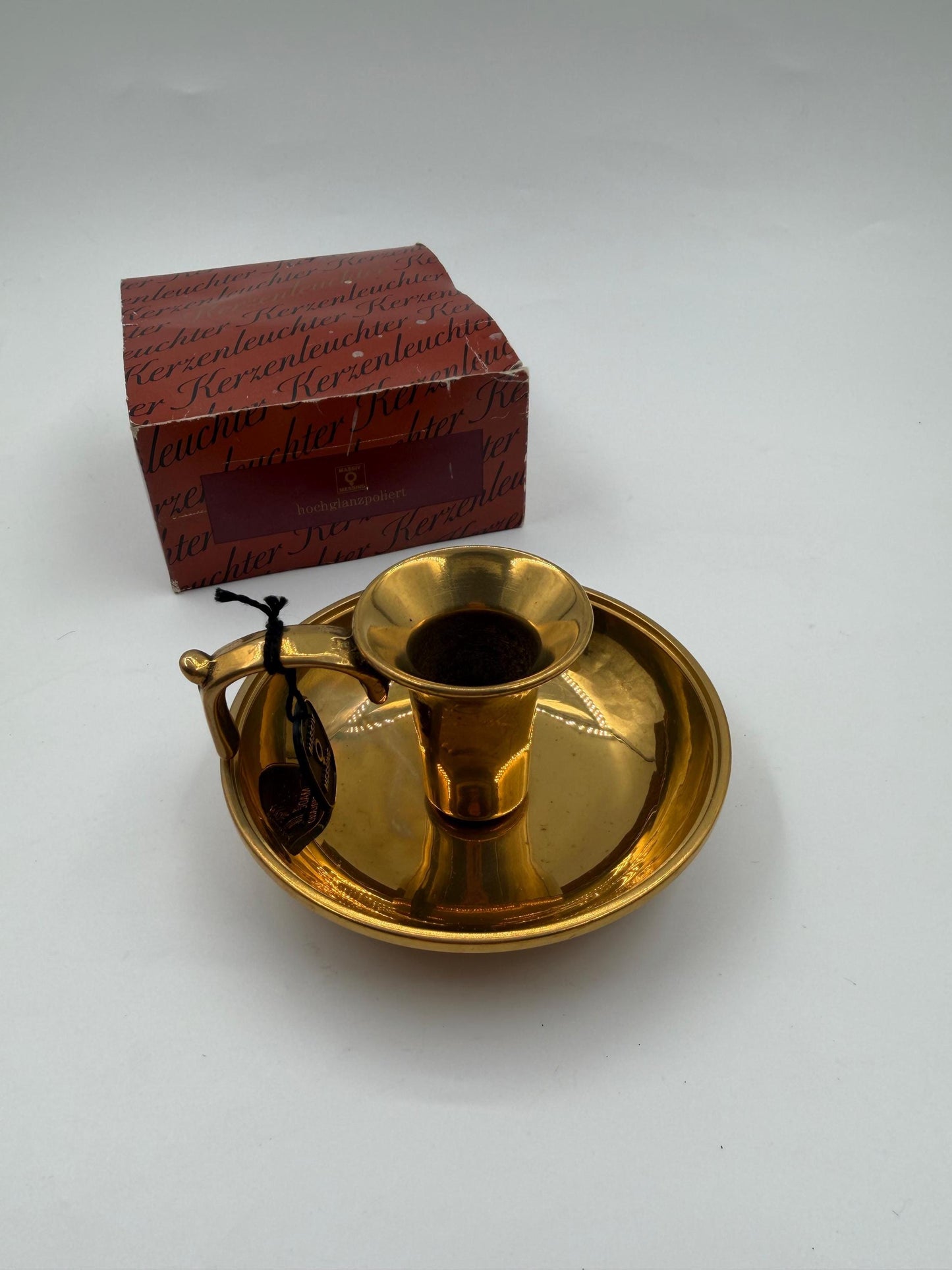 Vintage Kerzenleuchter Messing, Gold, neu, Made in Switzerland