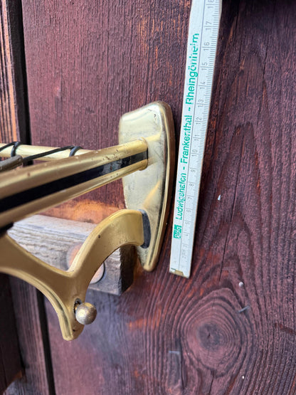 Vintage Wandregal Gold Schwarz Metall mit Schnur-Bespannung