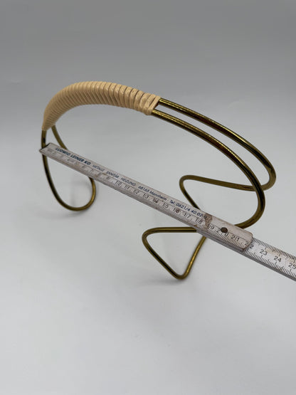 Vintage Flaschenhalter Gold-Creme Dekoration Metall und Kunststoff