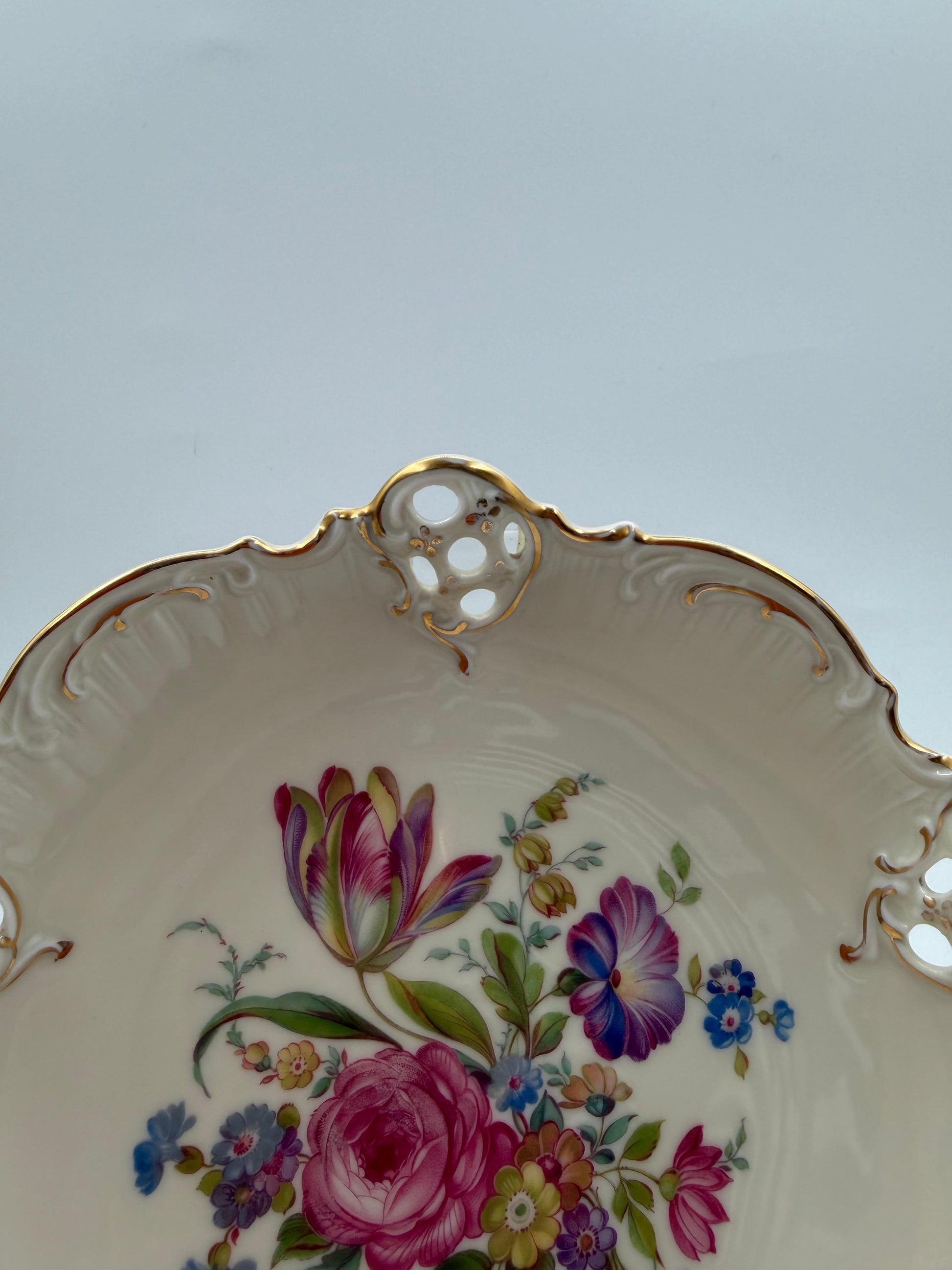 Vintage Prunkschale Moliere von Rosenthal, Elfenbein und Golddekor