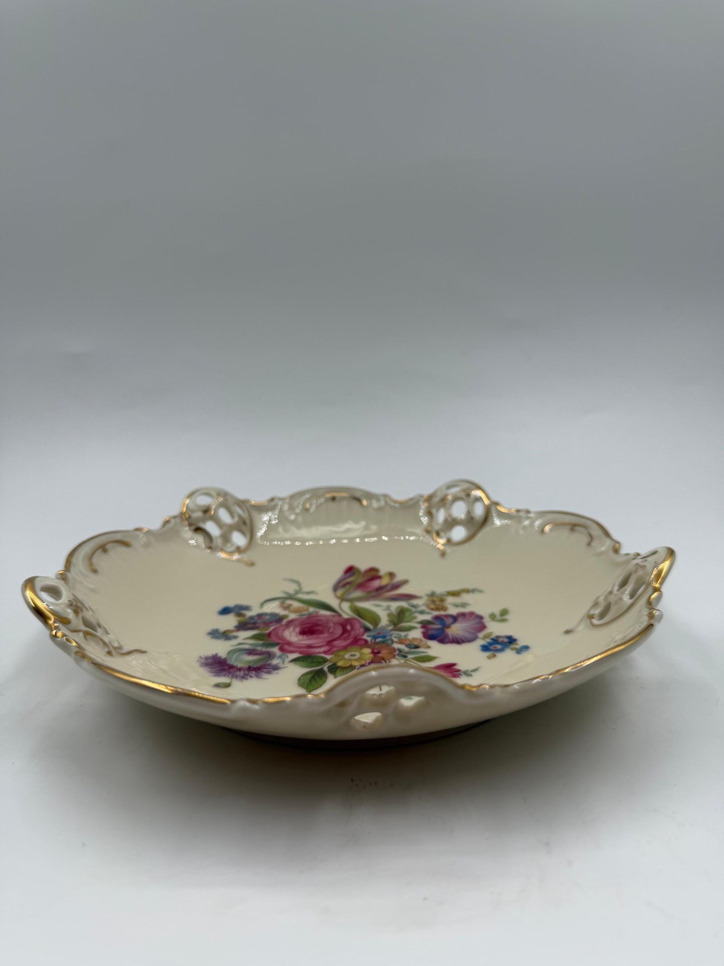 Vintage Prunkschale Moliere von Rosenthal, Elfenbein und Golddekor