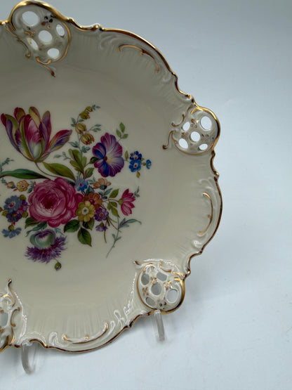 Vintage Prunkschale Moliere von Rosenthal, Elfenbein und Golddekor