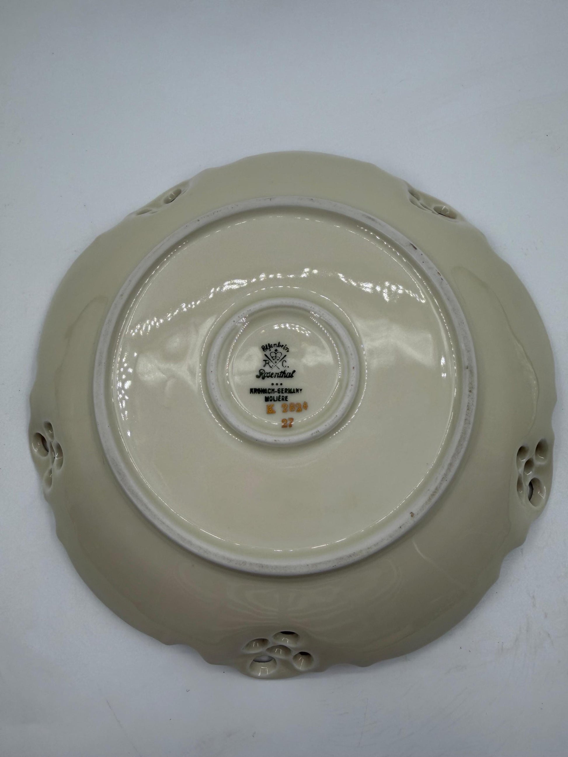 Vintage Prunkschale Moliere von Rosenthal, Elfenbein und Golddekor
