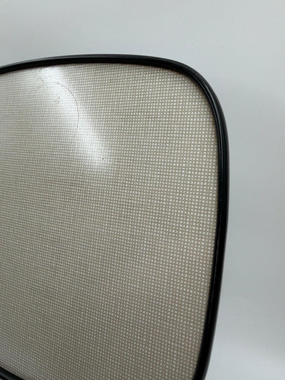 Vintage Serviertablett Gittermuster beige schwarz Metalltablett Retro Vintage-Bar Unterlage