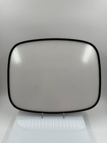 Vintage Serviertablett Gittermuster beige schwarz Metalltablett Retro Vintage-Bar Unterlage