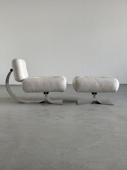 Vintage Lounge Chair Alta von Oscar Niemeyer für Mobilier International, Weißes Leder