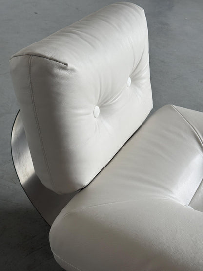 Vintage Lounge Chair Alta von Oscar Niemeyer für Mobilier International, Weißes Leder