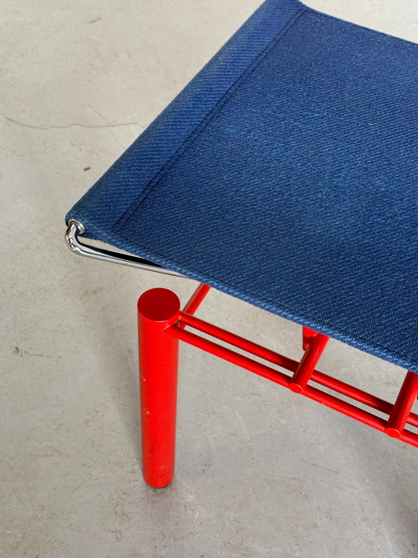 Vintage Stuhl '8600' von Hans Ulrich Bitsch für Kusch+Co Rot Chrom Dunkelblau