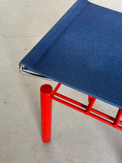 Vintage Stuhl '8600' von Hans Ulrich Bitsch für Kusch+Co Rot Chrom Dunkelblau