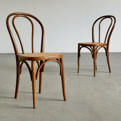 Vintage Set von 2 Stuhl No. 14 von Thonet für Thonet, Wiener Geflecht, naturholzton, Cane