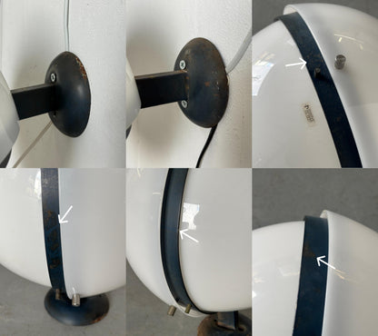 Vintage Set von 4 Wandleuchte Globe von Harvey Guzzini für Guzzini Opal