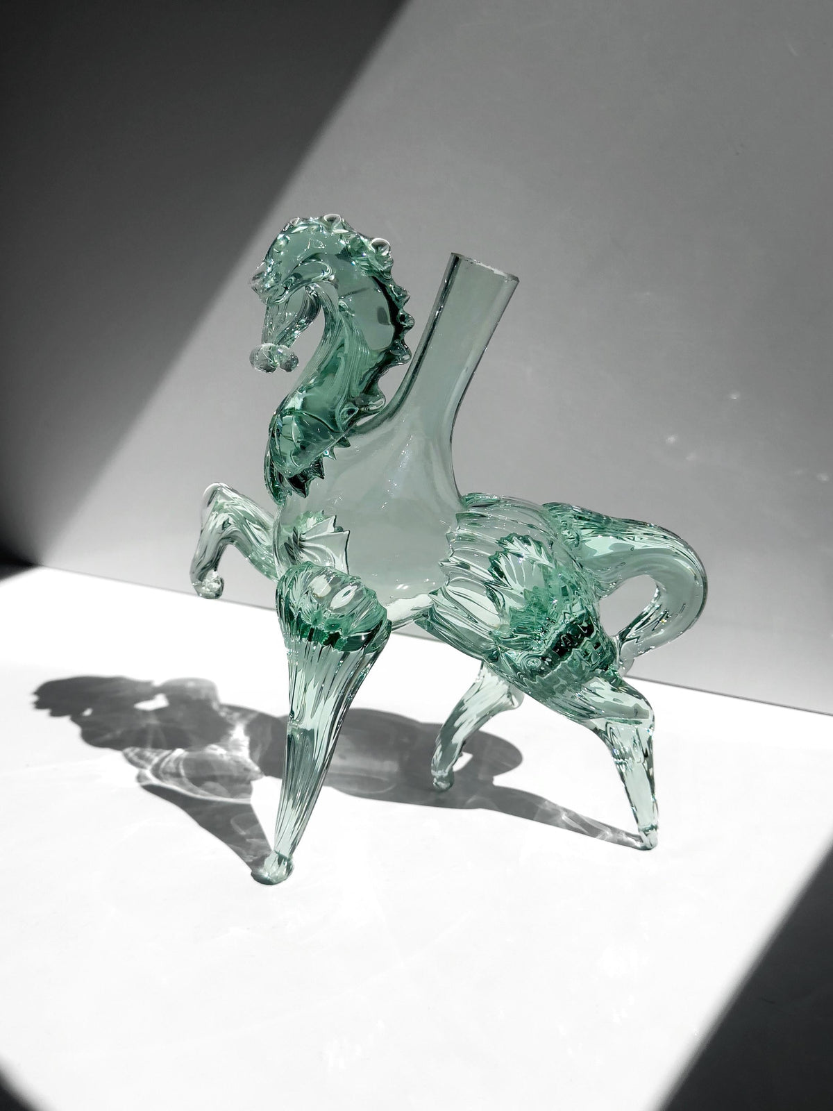 Vintage Murano Vase "Pferd" in Mintgrün