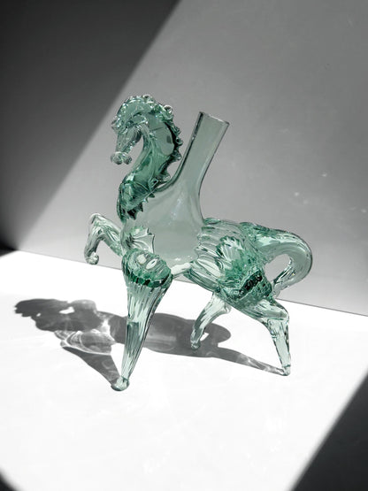Vintage Murano Vase "Pferd" in Mintgrün