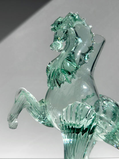 Vintage Murano Vase "Pferd" in Mintgrün