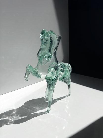 Vintage Murano Vase "Pferd" in Mintgrün