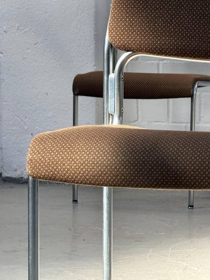 Vintage Stuhl Bauhaus, braun chrom, stapelbar