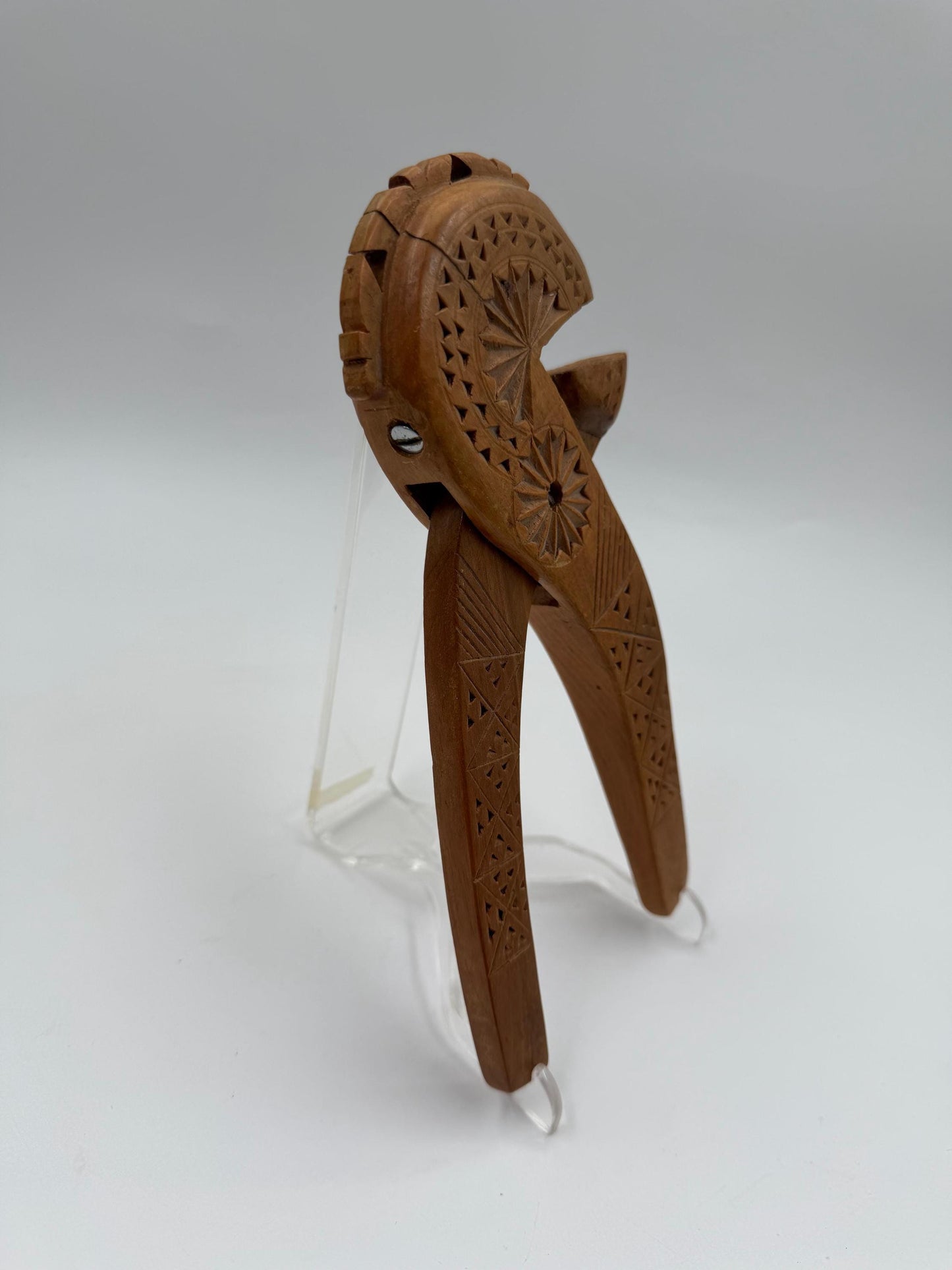 Vintage Nussknacker Zangennussknacker handgeschnitzt Unikat Holzton natur