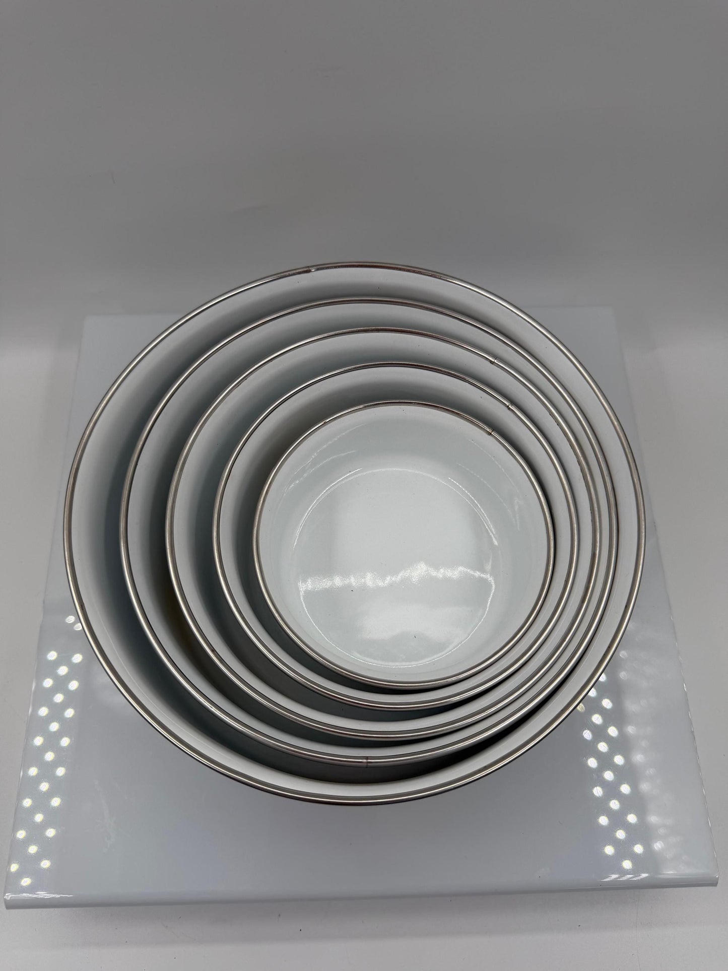 Vintage Schüssel Set von 5 mit Zitronendekor, stapelbar